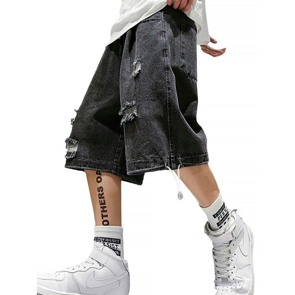 Emmiol Men's Y2K Distressed Denim Shorts: $23.96