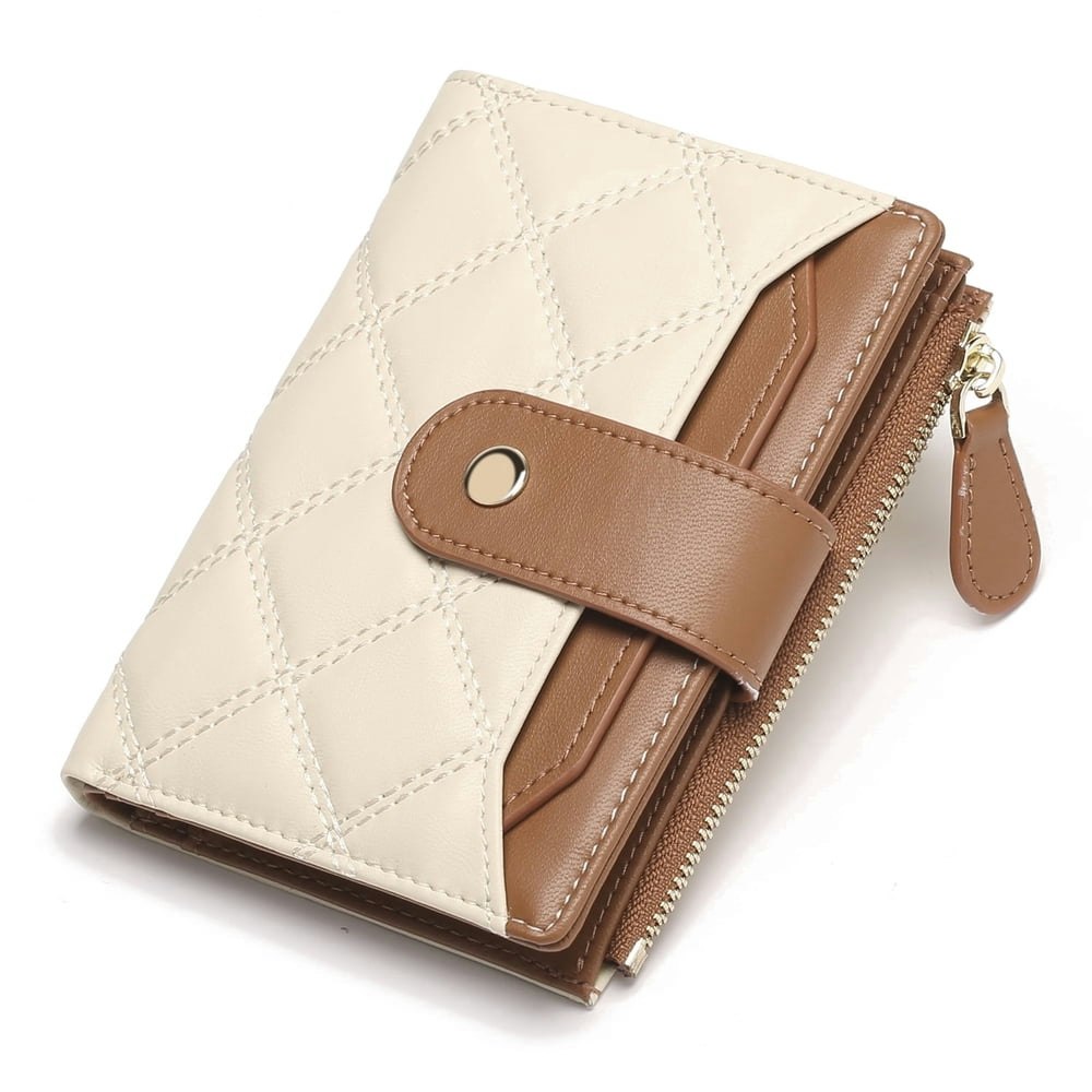 Kalunma Women's Small Leather RFID Bifold Zipper Pocket Wallet: $13.85
