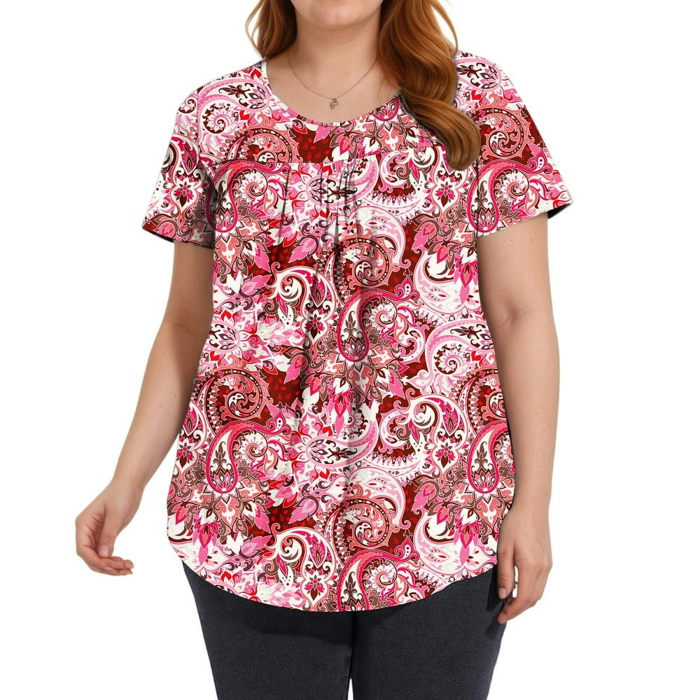 Women's Plus Size Floral Tunic Top Short Sleeve Shirt: $10.59 Women's Plus Size Floral Tunic Top Short Sleeve Shirt: $10.59