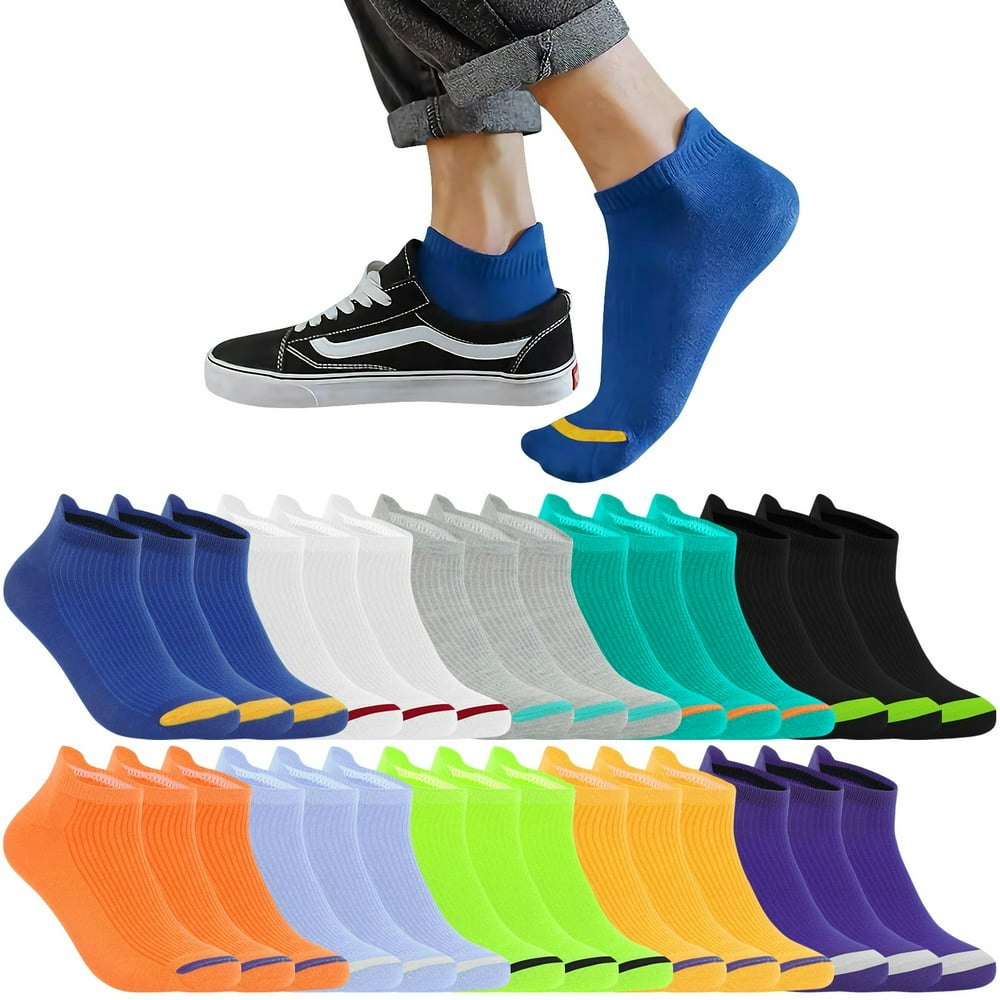 Usavemo Men's Low Cut Ankle Socks 20-Pair Pack Size 9-11: $14.96