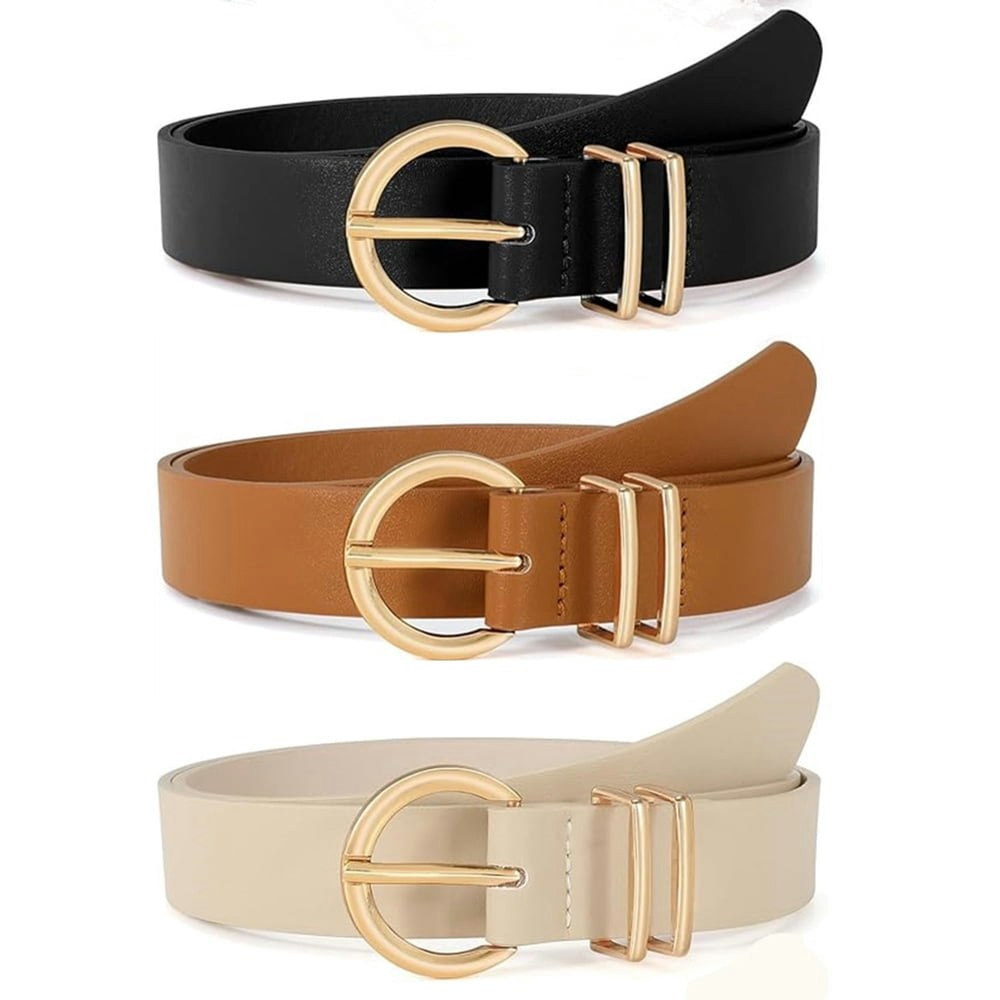 Redess Leather Belts for Women 3-Pack: $11.39