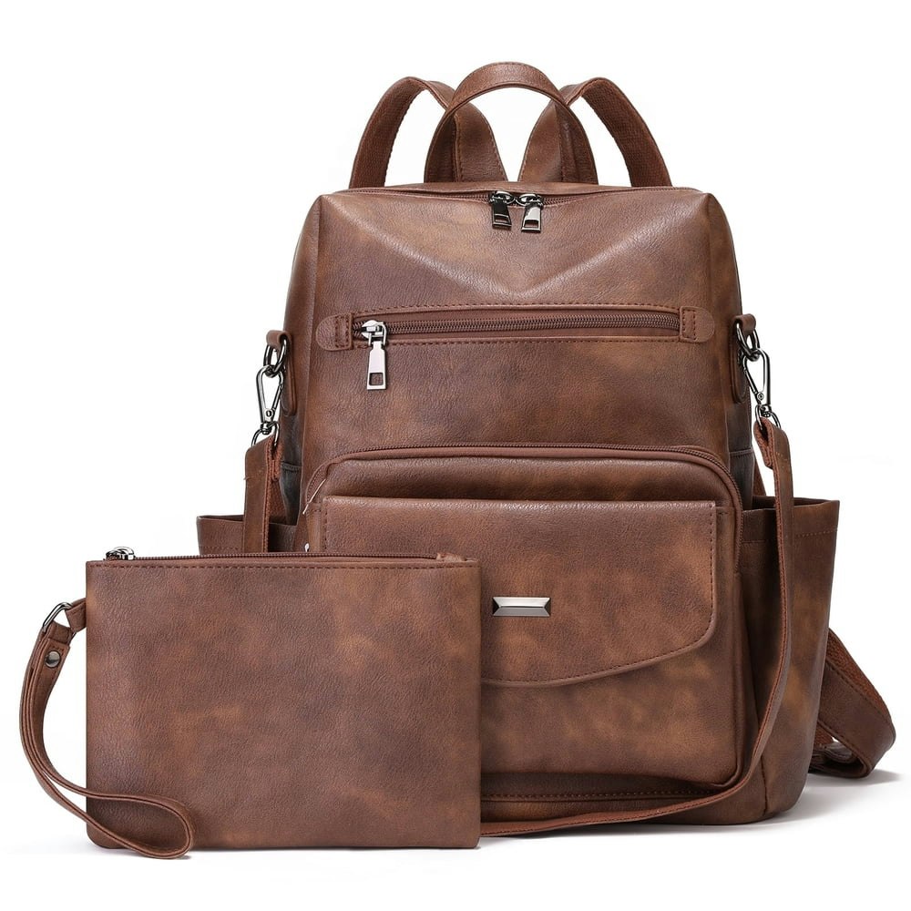 GOIACII Women's PU Leather Backpack Purse 2-Piece Set: $42.35 GOIACII Women's PU Leather Backpack Purse 2-Piece Set: $42.35