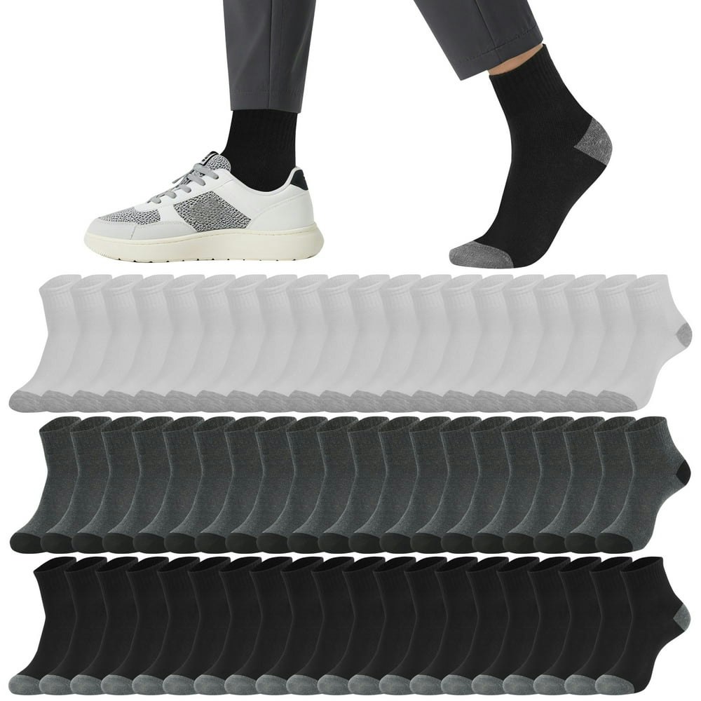 Usavemo Men's Quarter Socks 30-Pair Pack Size 10-13: $19.97 Usavemo Men's Quarter Socks 30-Pair Pack Size 10-13: $19.97