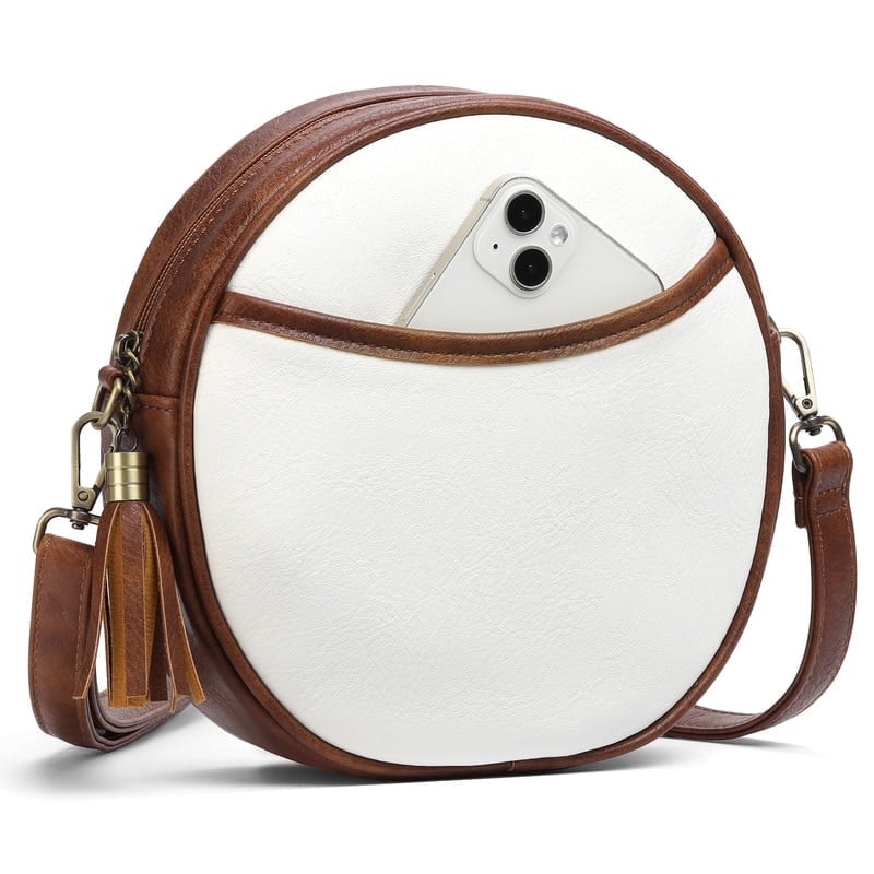 GAEKEAO Vegan Leather Circle Crossbody Bag for Women: $24.99 GAEKEAO Vegan Leather Circle Crossbody Bag for Women: $24.99