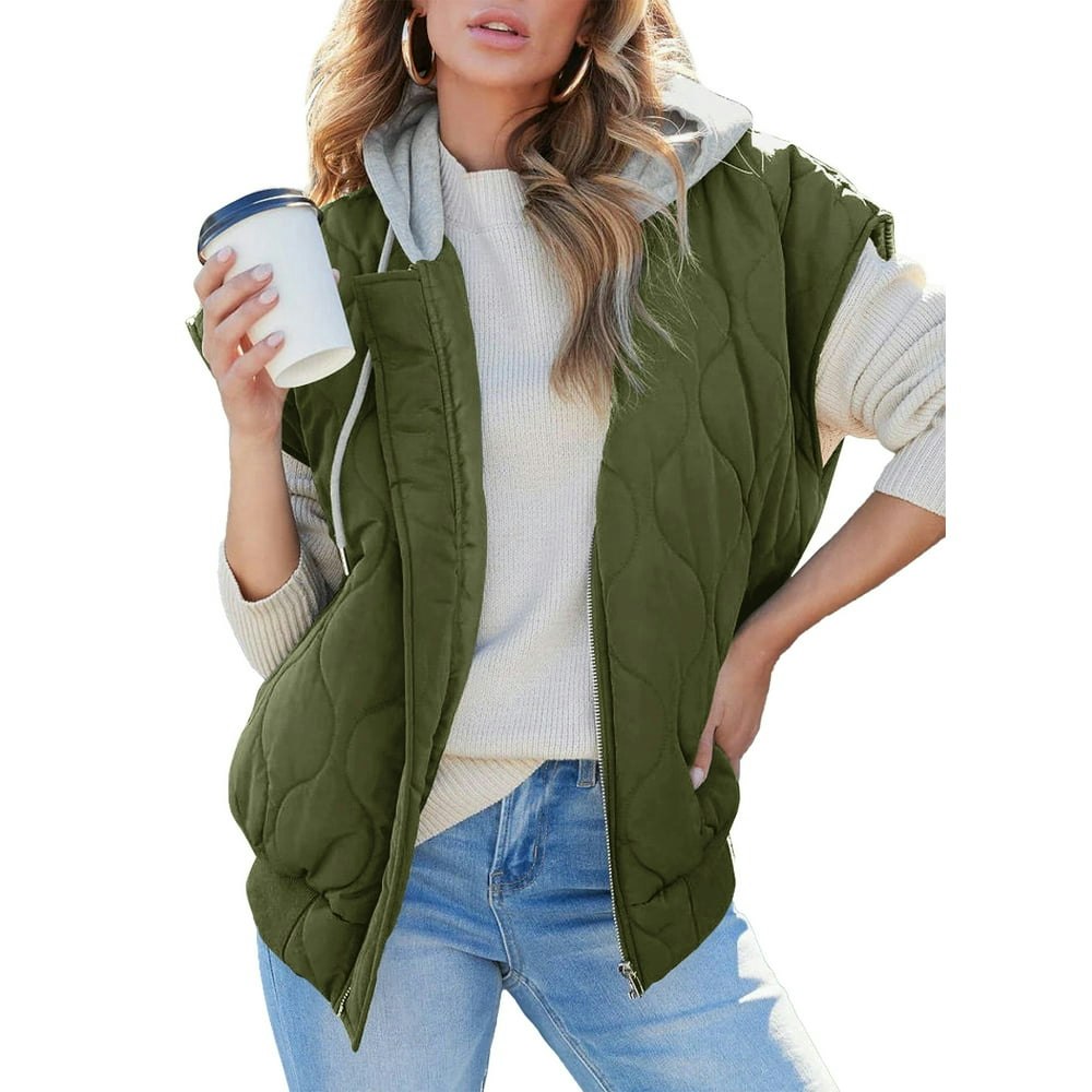 Shewin Women's Cropped Hooded Puffer Vest: $29.96