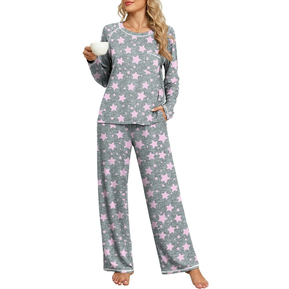 DreamFish Women's Pajama Set Long Sleeve Top and Pants with Pockets: $18.98