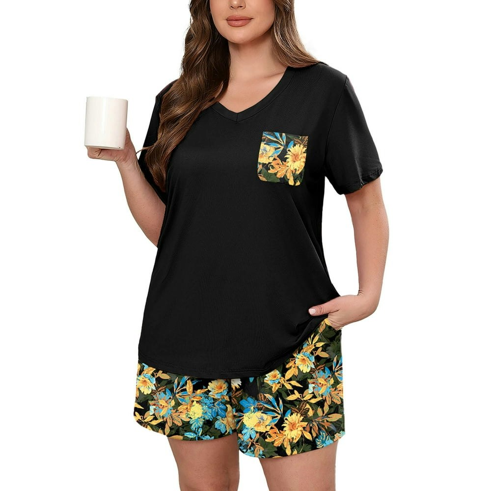 Showmall Women's Plus Size Pajama Set 2-Piece 3X: $18.66