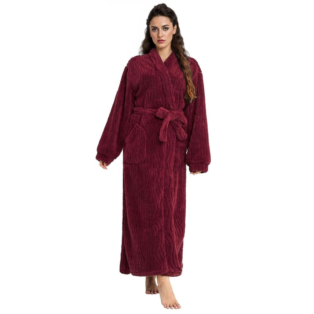 Amitofo Women's Long Fleece Bath Robe: $22.99