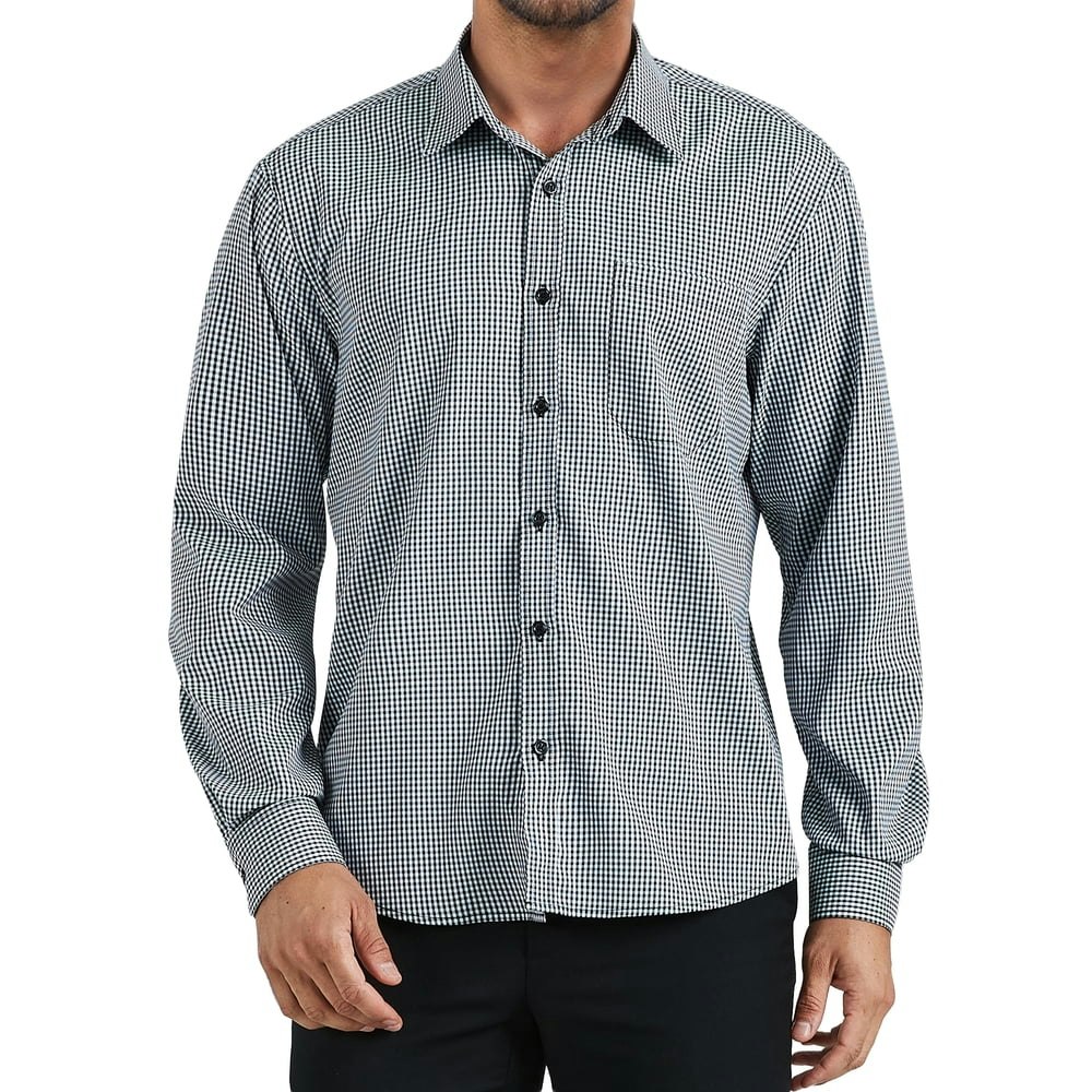 Men's Long Sleeve Plaid Button-Down Dress Shirt with Pocket: $16.79 Men's Long Sleeve Plaid Button-Down Dress Shirt with Pocket: $16.79
