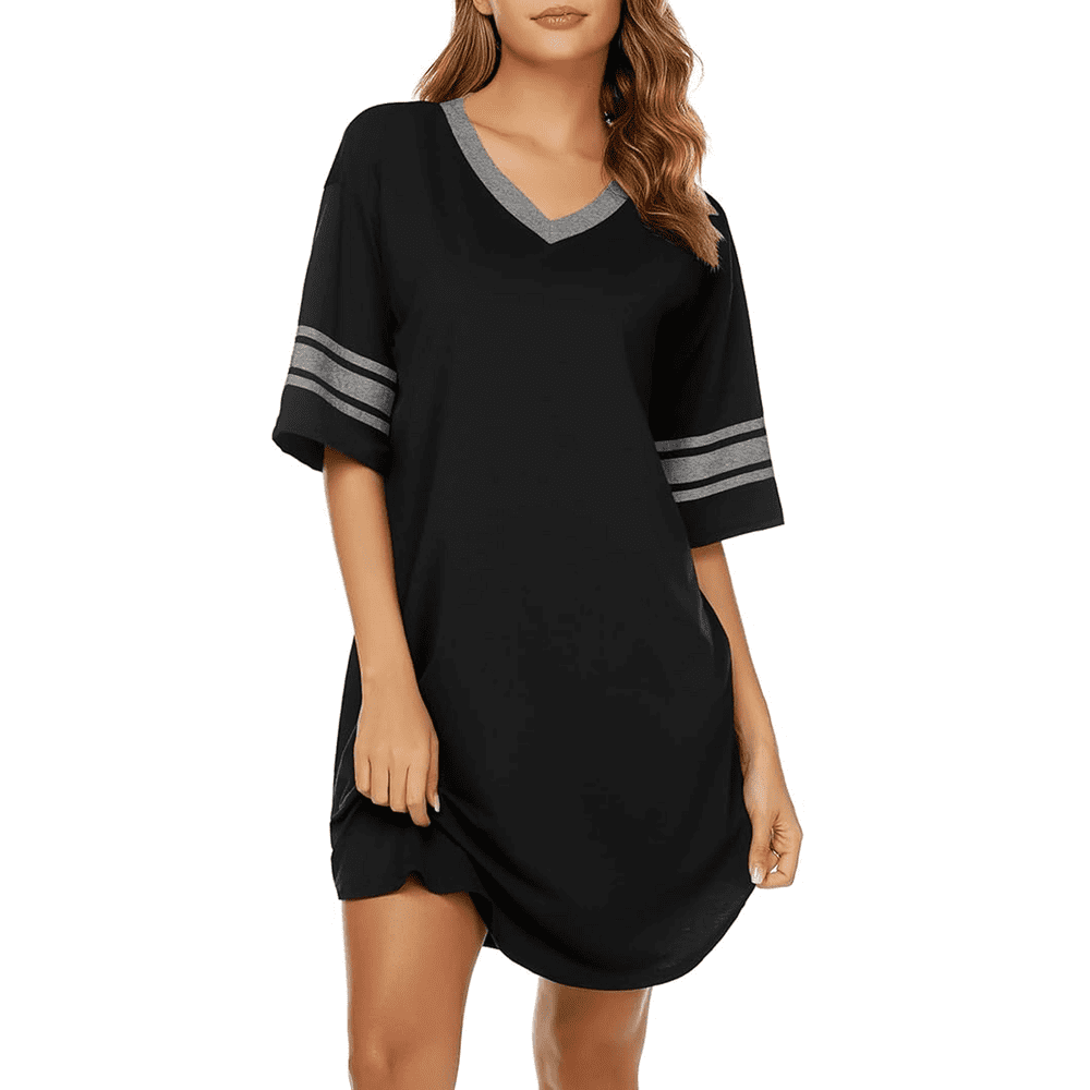 Mldra Women's Cotton V-Neck Nightgown: $13.29