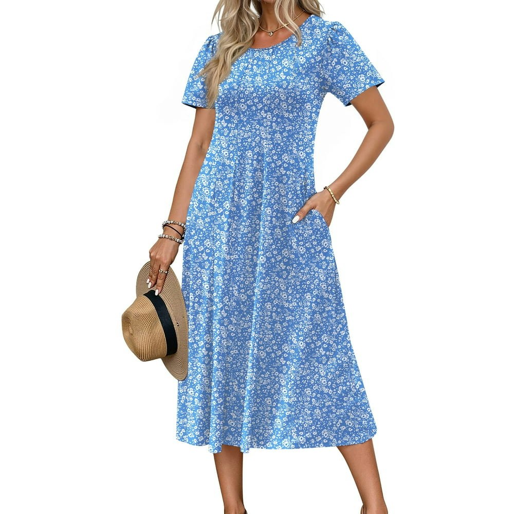 Fantaslook Women's Floral Midi Sundress with Pockets: $15.69