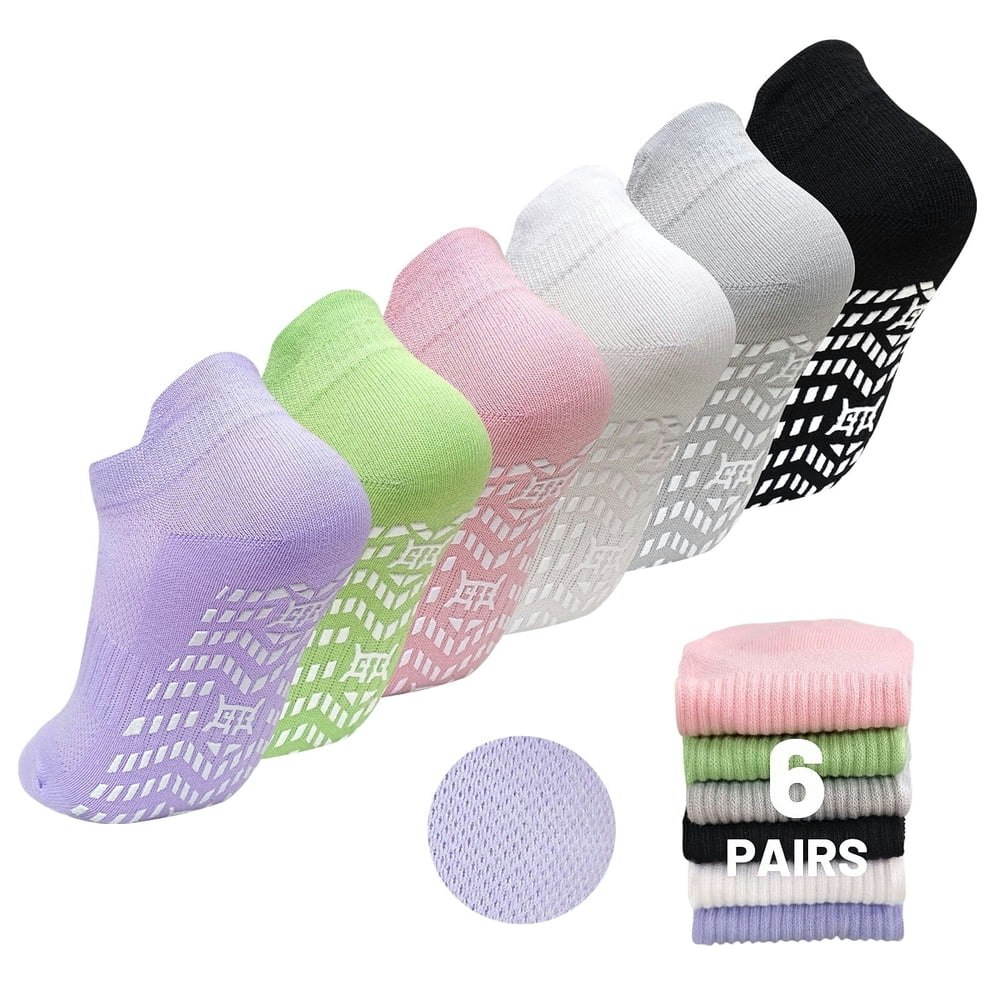 PUTUO Women's Non-Slip Grip Pilates Socks 6-Pair Pack: $11.97 PUTUO Women's Non-Slip Grip Pilates Socks 6-Pair Pack: $11.97