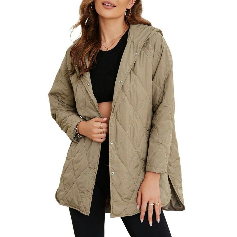 Shewin Women's Hooded Quilted Puffer Jacket: $28.84