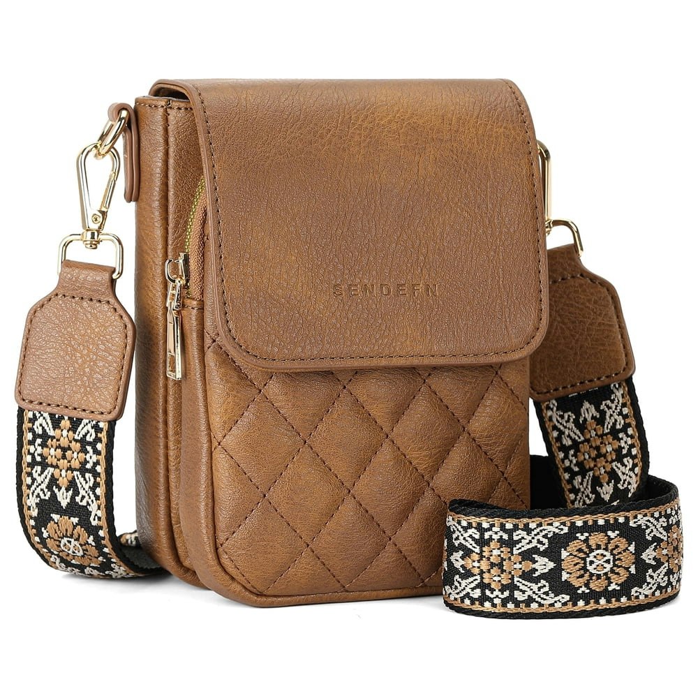 Kalunma Leather Triple-Compartment Crossbody Bag for Women: $24.75