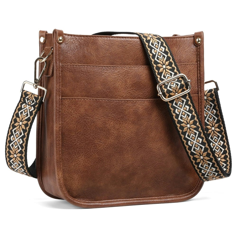 Kalunma Women's Vegan Leather Crossbody Bag with Boho Strap: $31.67