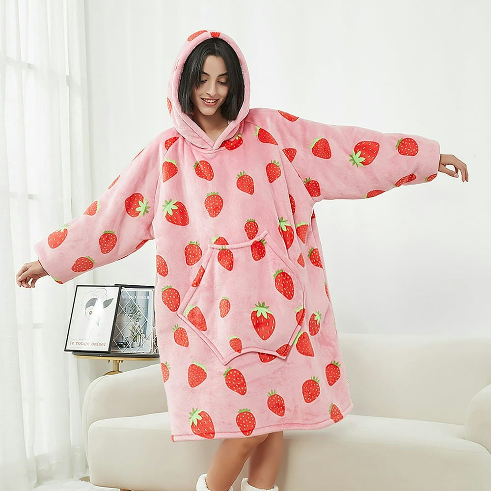 Dakimoe Sherpa Lined Wearable Blanket Hoodie: $25.09