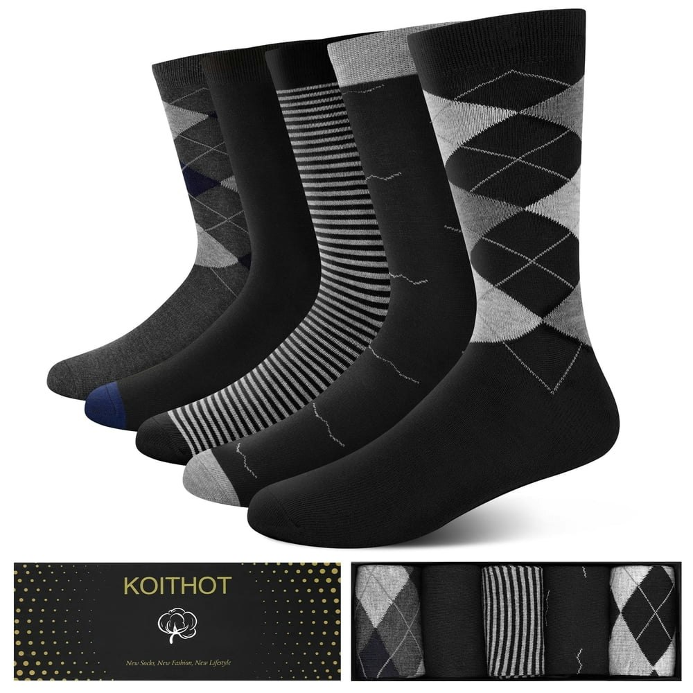Koithot Men's Dress Socks 5-Pack: $13.79