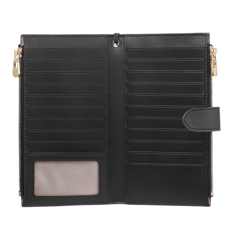 Falan Mule Women's Slim Leather RFID Wallet with Zipper Pocket: $19.59