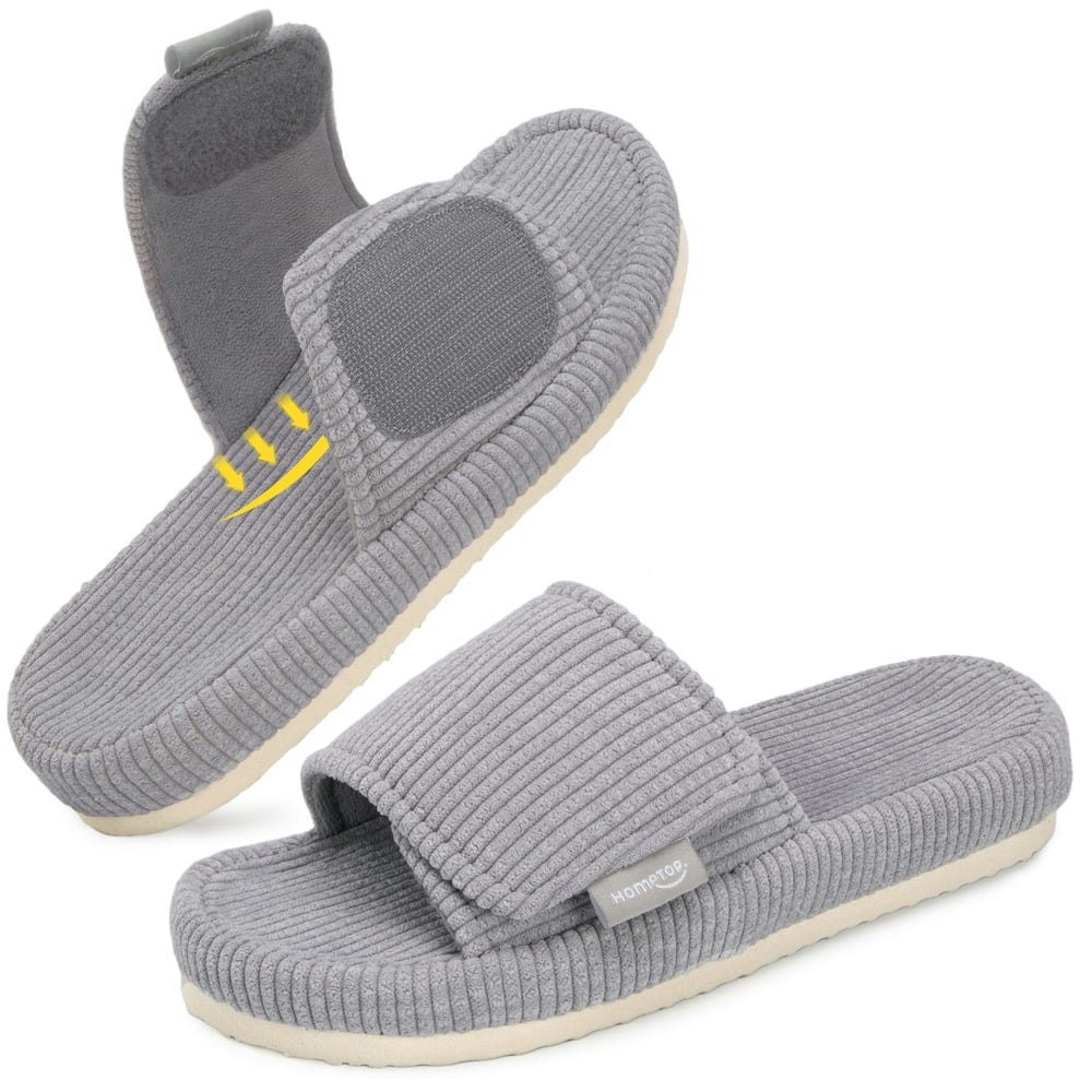 HomeTop Women's Corduroy Open-Toe Slippers Size 5-6 US: $11.69 HomeTop Women's Corduroy Open-Toe Slippers Size 5-6 US: $11.69