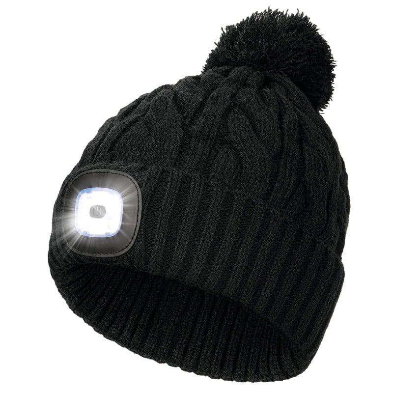 Censgo Unisex LED Beanie Hat with Pom-Pom USB Rechargeable: $10.98 Censgo Unisex LED Beanie Hat with Pom-Pom USB Rechargeable: $10.98
