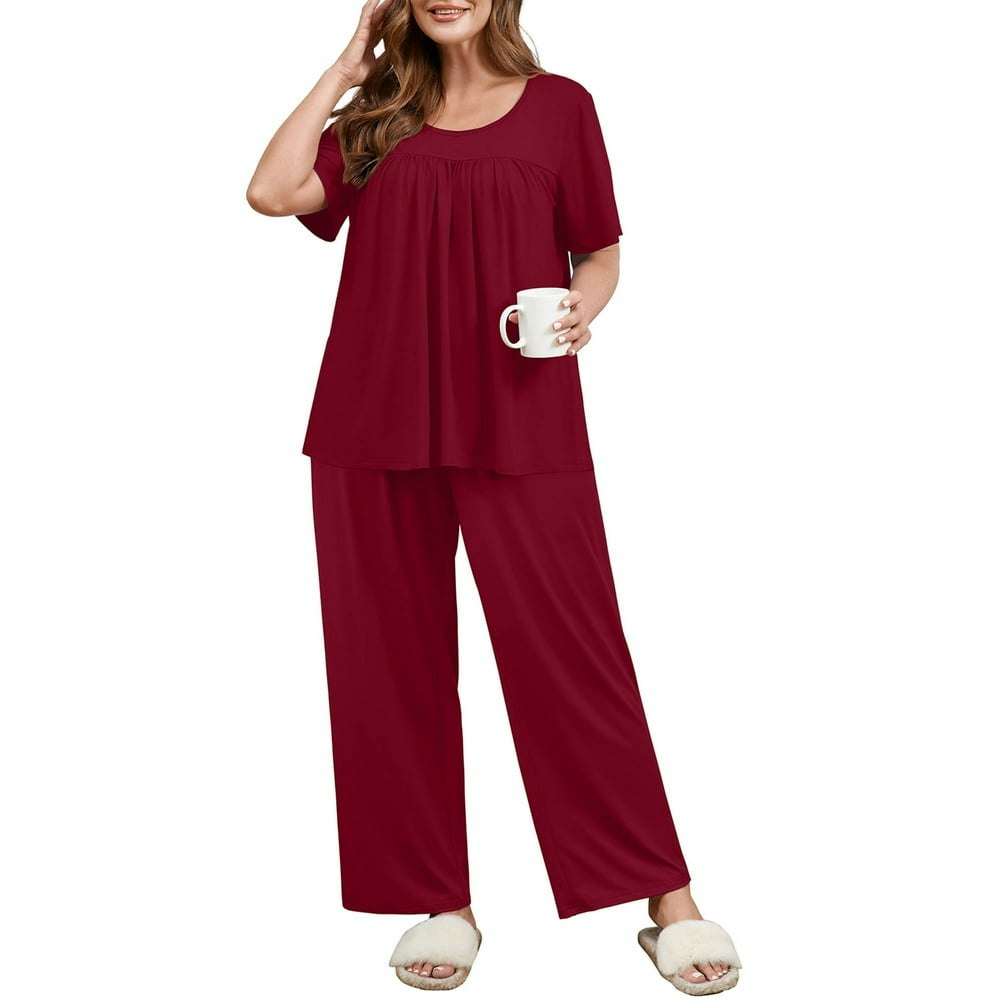 Showmall Women's Plus Size 2-Piece Pajama Set 3X: $18.96