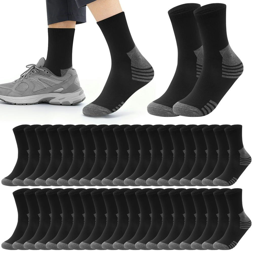 Usavemo Men's Plus Size Ankle Socks 20-Pair Pack Size 13-15: $23.96