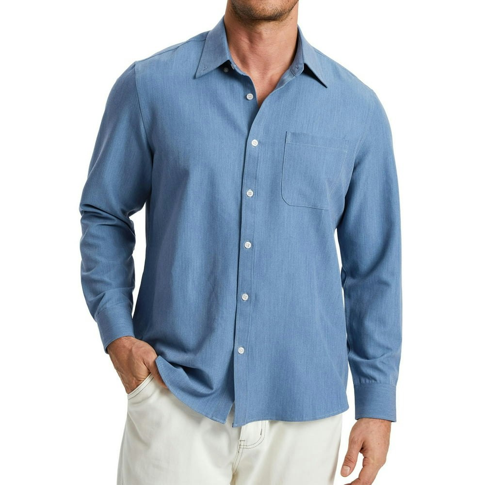 Men's Denim Western Button-Up Shirt Large: $23.69 Men's Denim Western Button-Up Shirt Large: $23.69