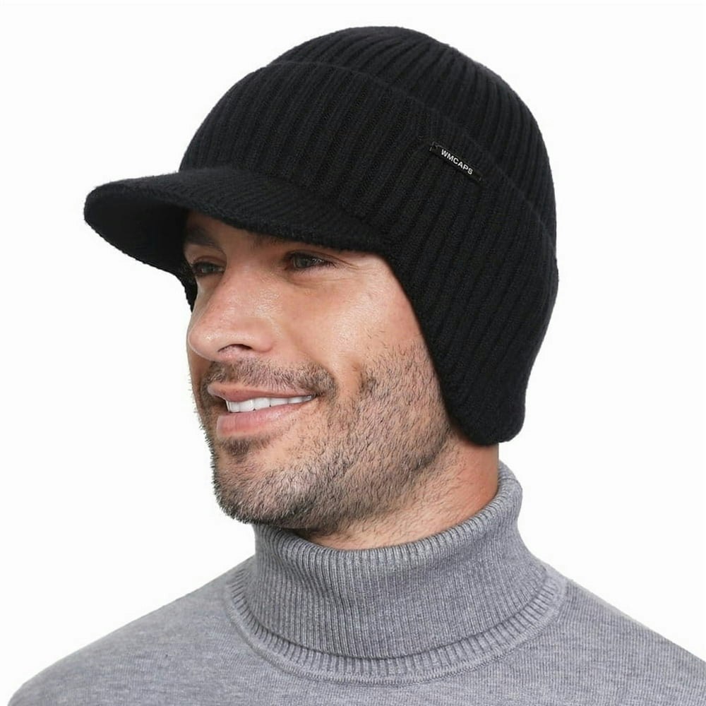 WMCAPS Fleece Lined Winter Beanie with Brim and Ear Flaps: $19.98
