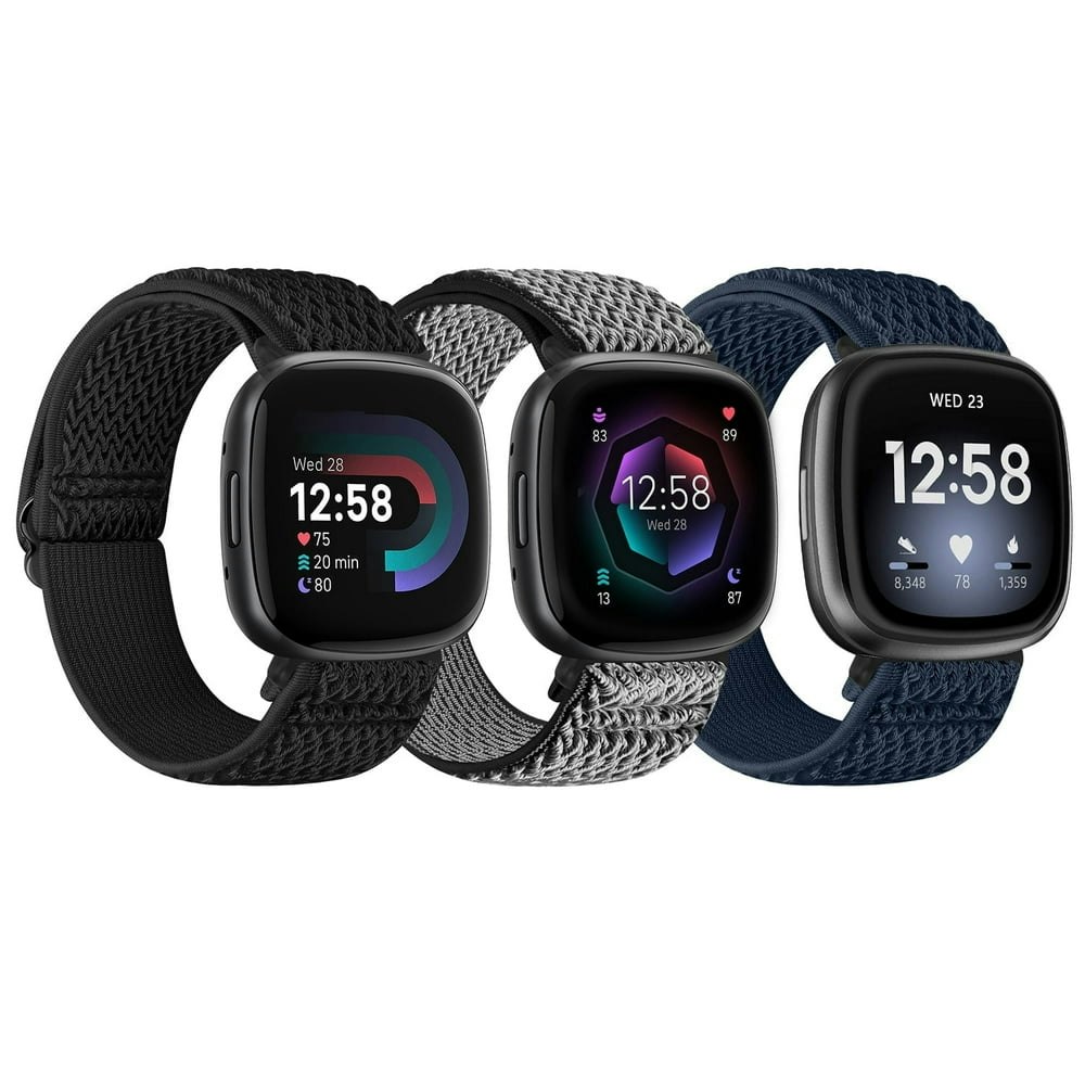 Kbyko Elastic Nylon Watch Bands 3-Pack for Versa 4 Versa 3 Sense 2 Sense: $8.90 Kbyko Elastic Nylon Watch Bands 3-Pack for Versa 4 Versa 3 Sense 2 Sense: $8.90