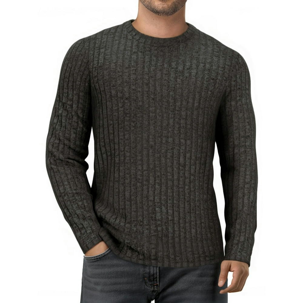 Oaluxe Men's Ribbed Long Sleeve Crewneck Thermal Shirt: $16.98