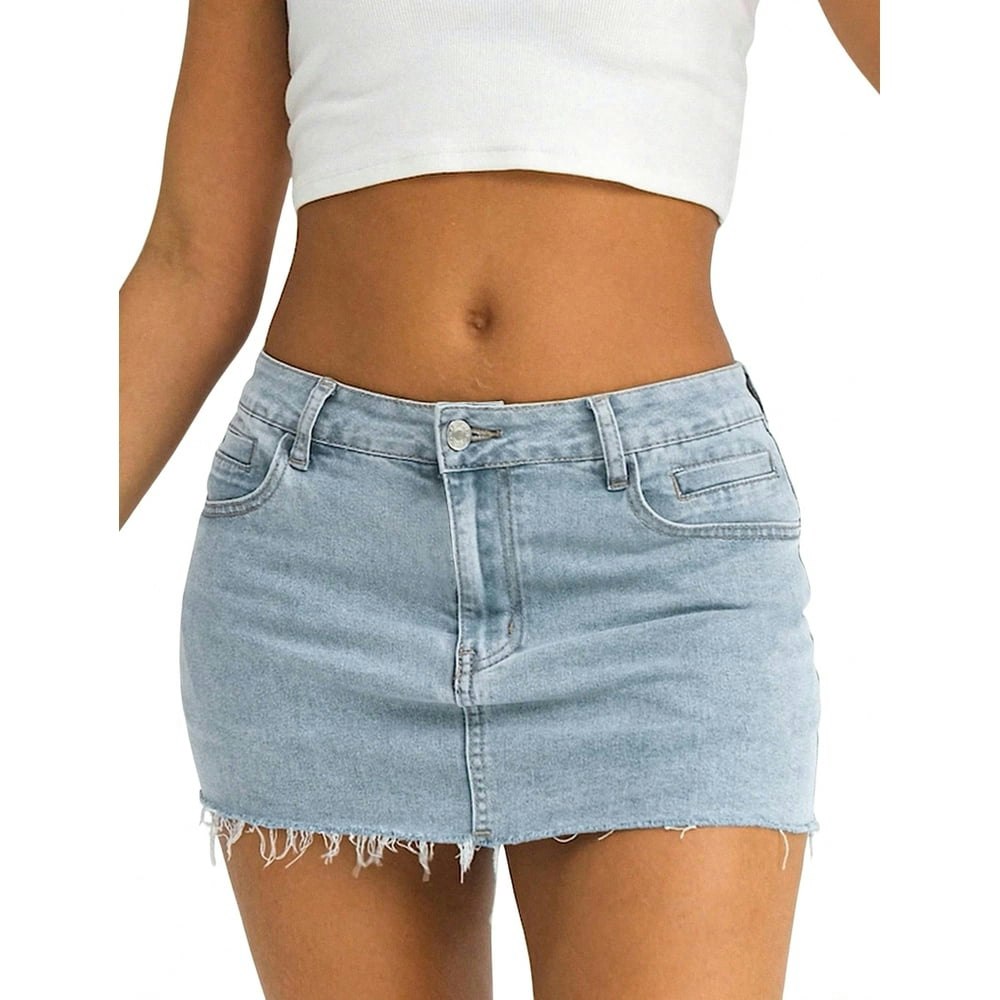 Emmiol Women's Low Waist Denim Mini Skirt: $22.89