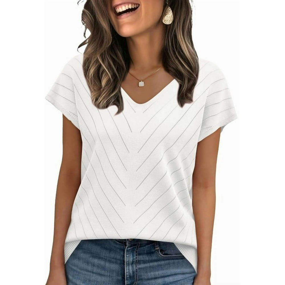 Ronuti Women's V-Neck Short Sleeve Blouse: $12.69 Ronuti Women's V-Neck Short Sleeve Blouse: $12.69