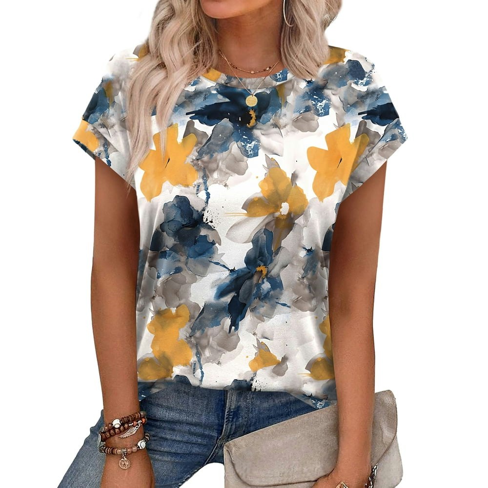 Ronuti Women's Printed Crewneck Short Sleeve Tunic Top: $11.19 Ronuti Women's Printed Crewneck Short Sleeve Tunic Top: $11.19