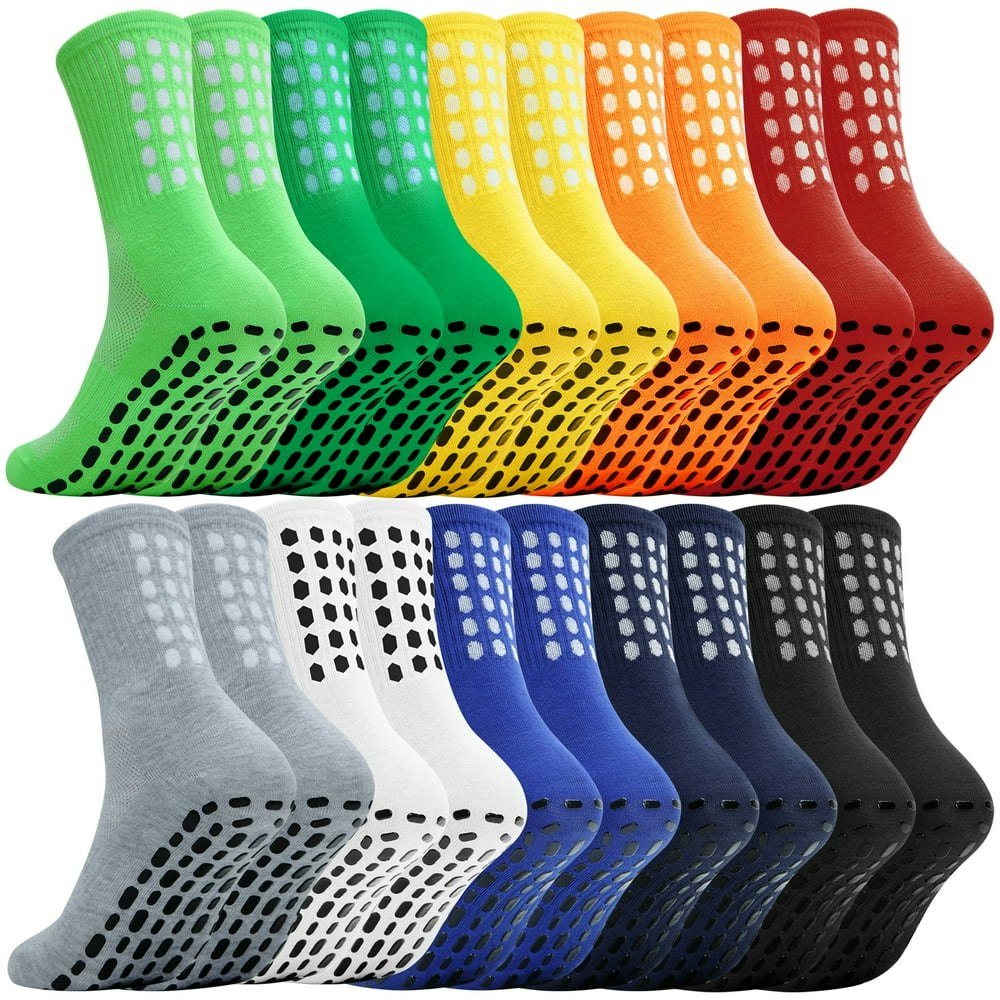 Usavemo Men's Non Slip Grip Socks 10-Pair Pack Size 9-11: $24.25