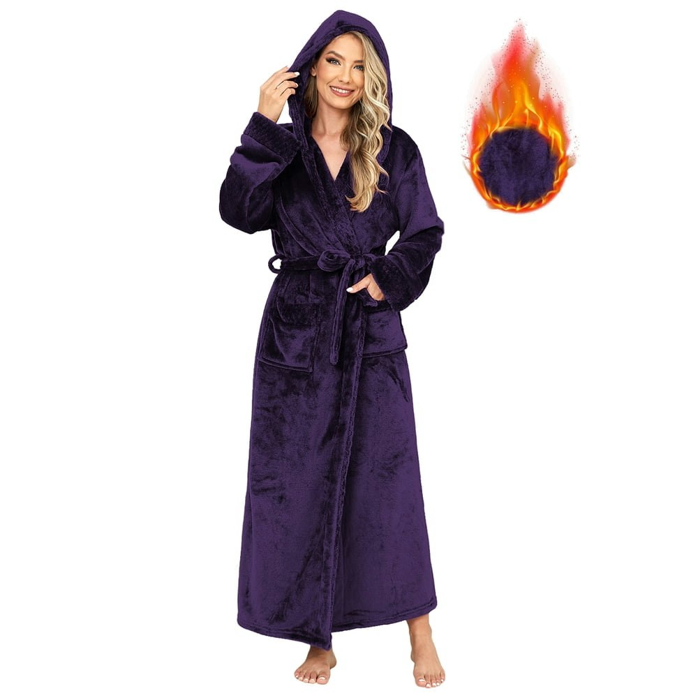 Amitofo Women's Hooded Plush Robe with Pockets: $27.60