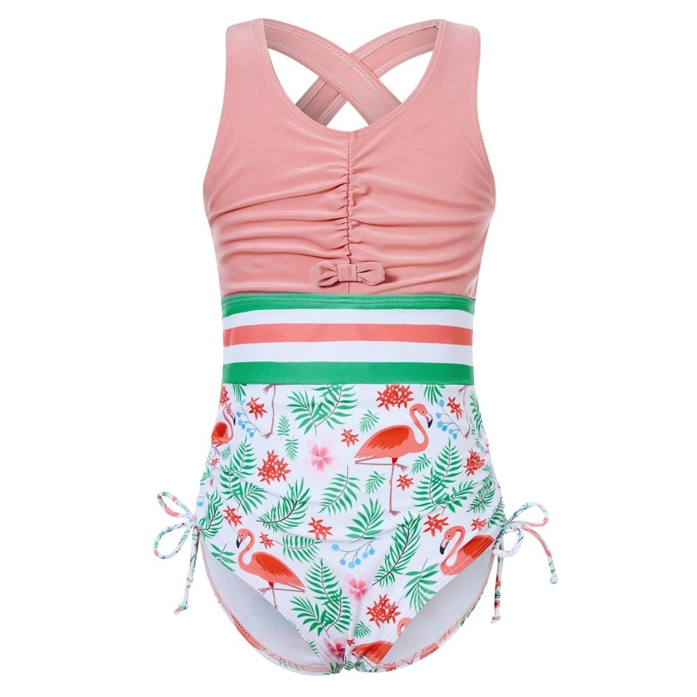 Aideaone Girls One Piece Striped Swimsuit for Ages 4-13Y: $12.97