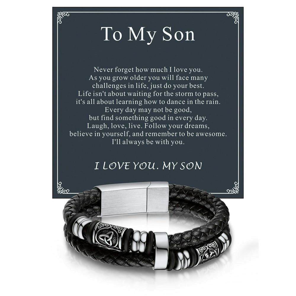 Bandmax 8.26" Men's Black Leather Bracelet: $17.09