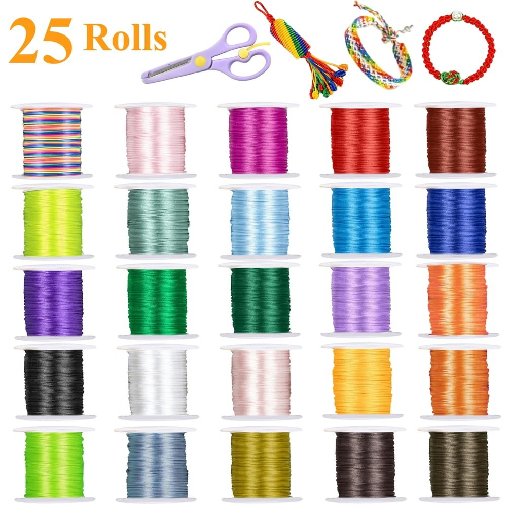 Lanney 0.8mm Nylon String Cord 25-Roll Pack: $10.44