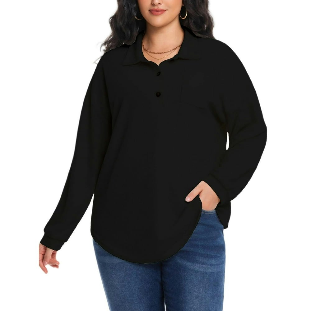 Cuteduck Women's Plus Size Waffle Knit Henley Long Sleeve Top 1X-5X: $13.49 Cuteduck Women's Plus Size Waffle Knit Henley Long Sleeve Top 1X-5X: $13.49