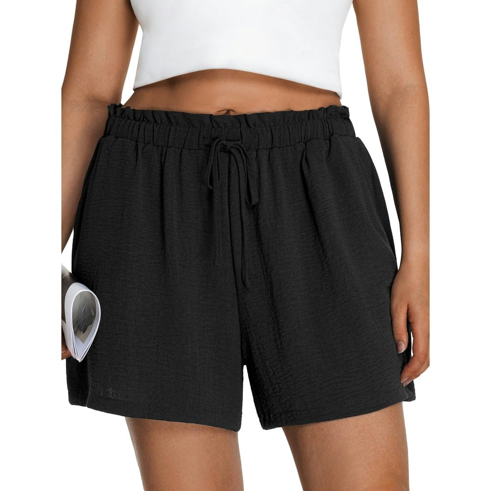 Cueply Women's Plus Size Belted Ruffle Shorts with Pockets: $12.79