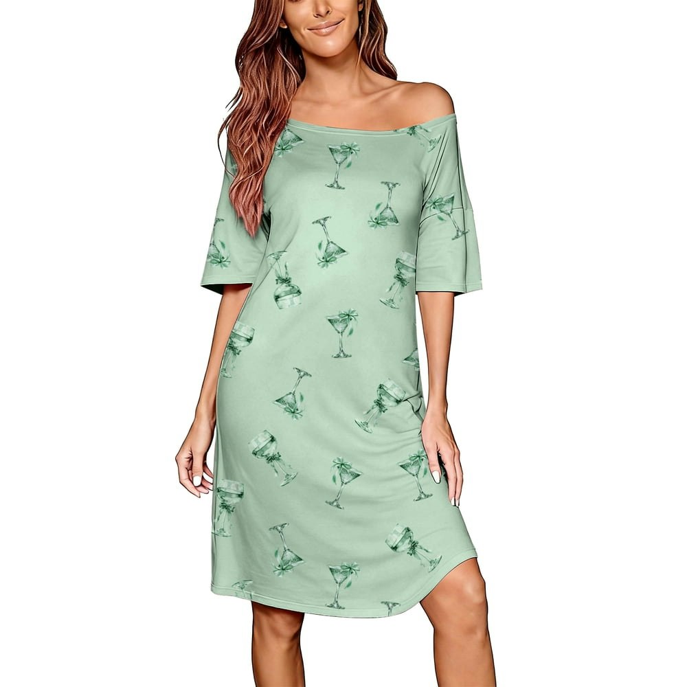 Dakimoe Women's Short Sleeve Nightgown Sleep Shirt: $12.99