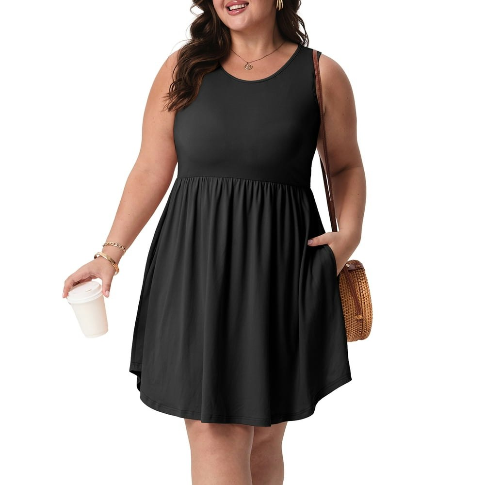 Cueply Plus Size Sleeveless Midi Dress: $12.79
