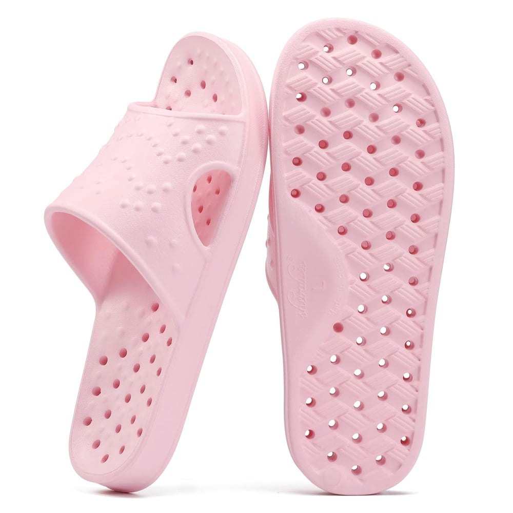 Comwarm Quick-Dry Non-Slip Shower Slides Pink: $11.39
