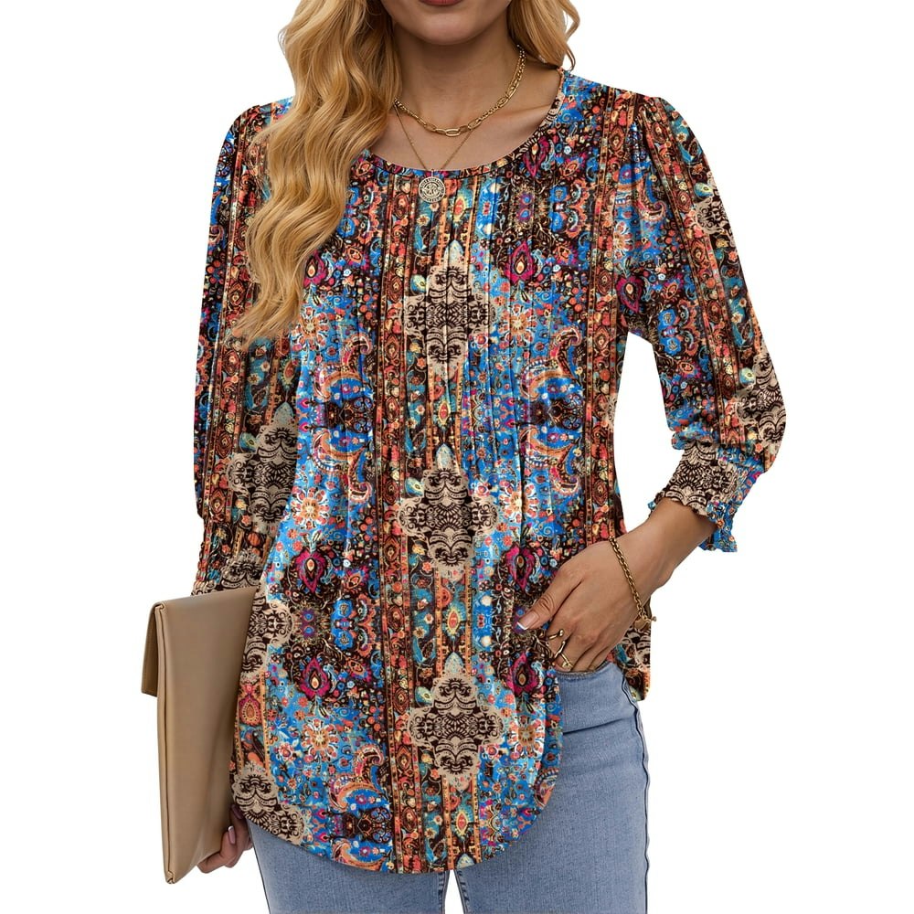 Fantaslook Women's Pleated Blouse 3/4 Sleeve Tops: $11.59 Fantaslook Women's Pleated Blouse 3/4 Sleeve Tops: $11.59