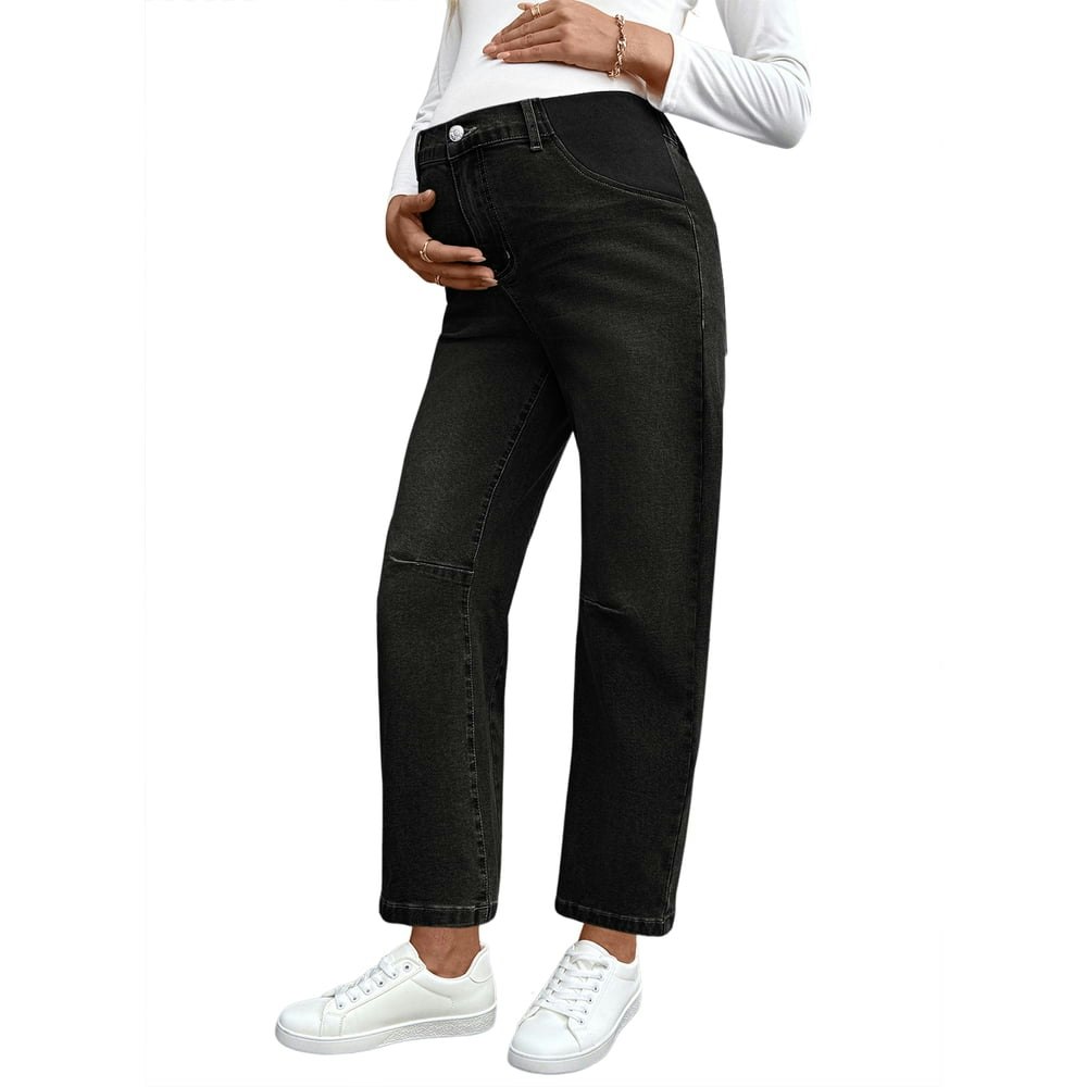 Dokotoo Women's Maternity Barrel Jeans: $32.99