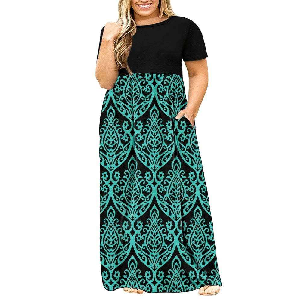 Tarainya Women's Plus Size Maxi Dress with Pockets: $19.79