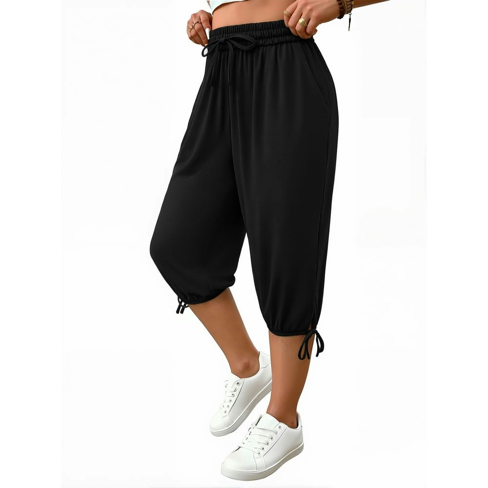 WellSize Plus Size Women's Capri Joggers with Pockets: $13.79