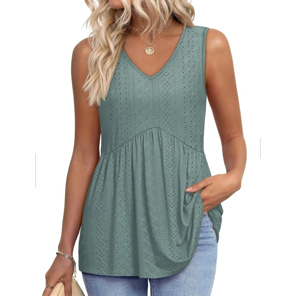 Moshu Women's V-Neck Babydoll Tank Top: $10.79 Moshu Women's V-Neck Babydoll Tank Top: $10.79