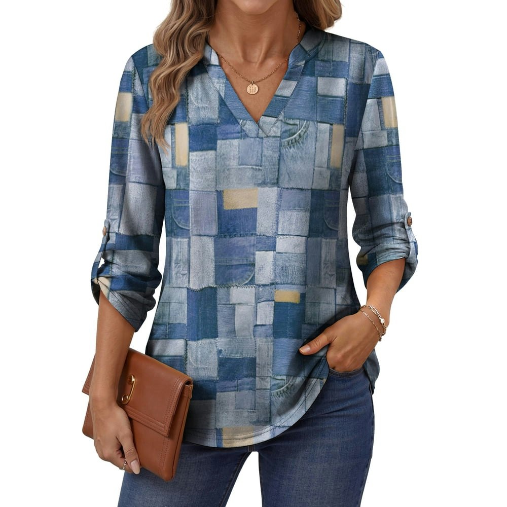 Fantaslook Women's V-Neck Long Sleeve Tunic Blouse: $13.29