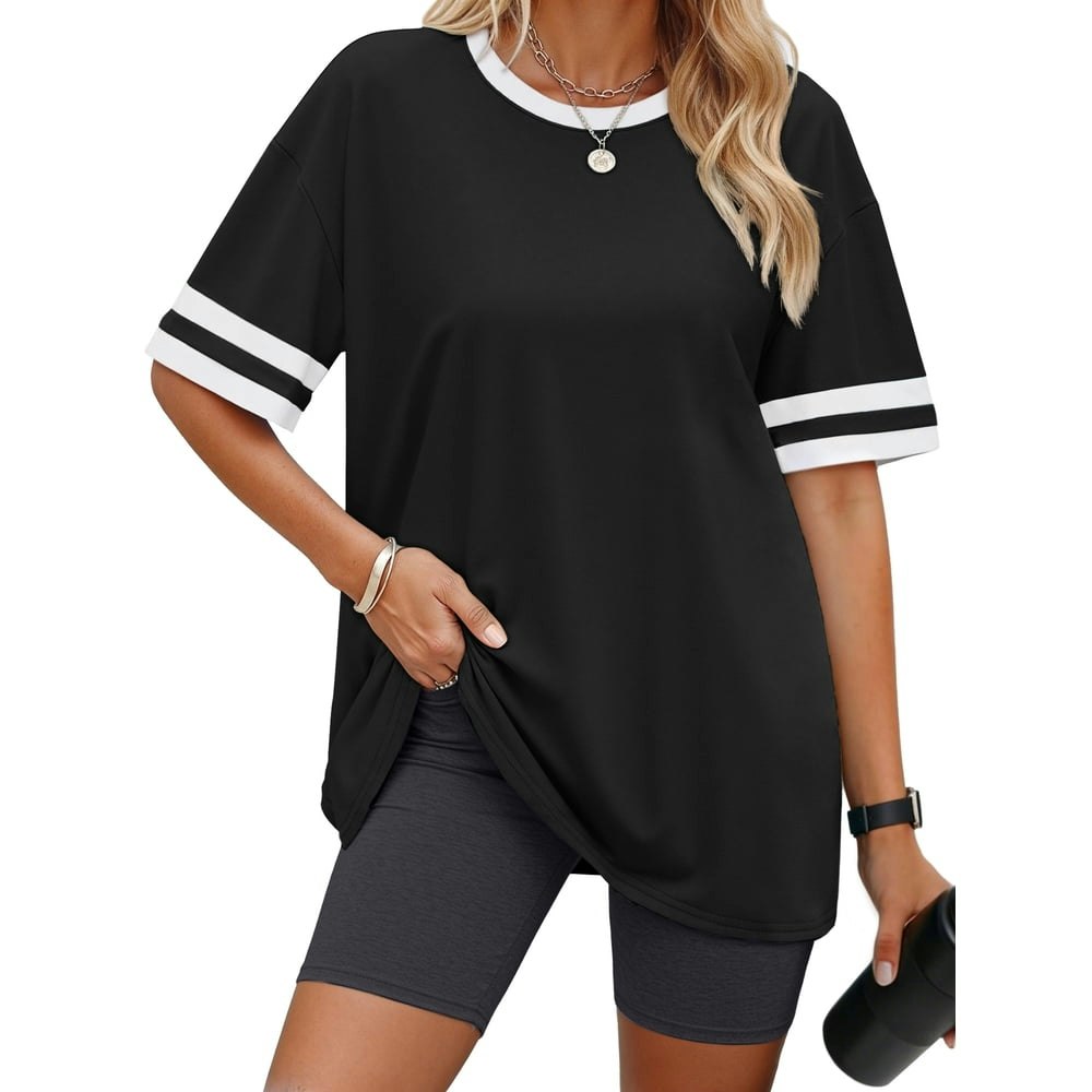 Rosvigor Women's Color Block Loose Fit T-Shirt: $11.49 Rosvigor Women's Color Block Loose Fit T-Shirt: $11.49